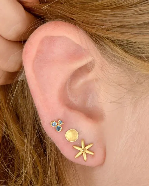 ANNE SPORTUN | Delicate Hammered Disc Stud Earrings