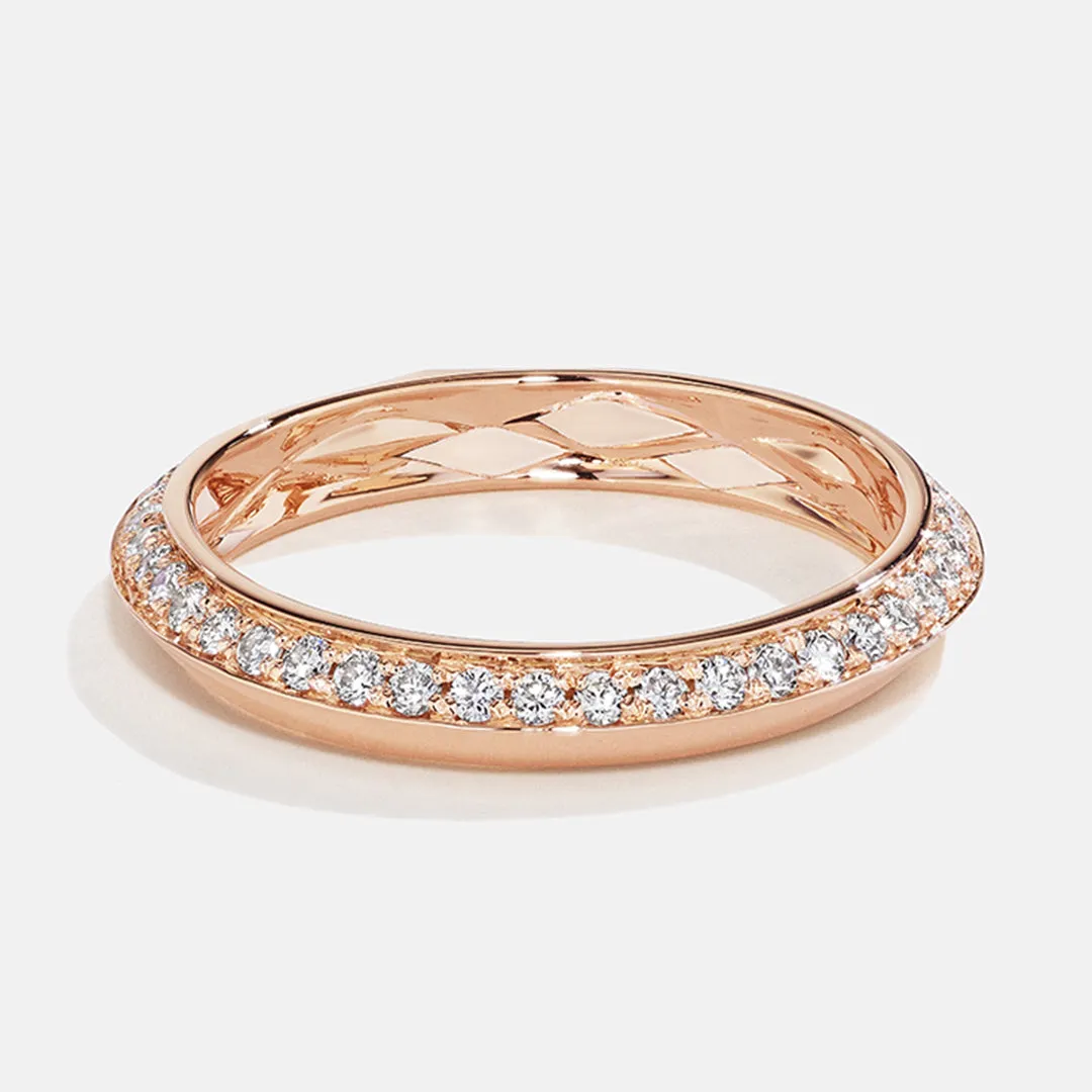 Ascent 3mm Pavé Diamond Bevel Band