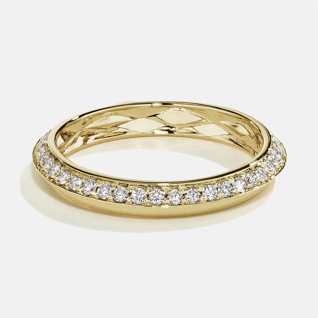 Ascent 3mm Pavé Diamond Bevel Band
