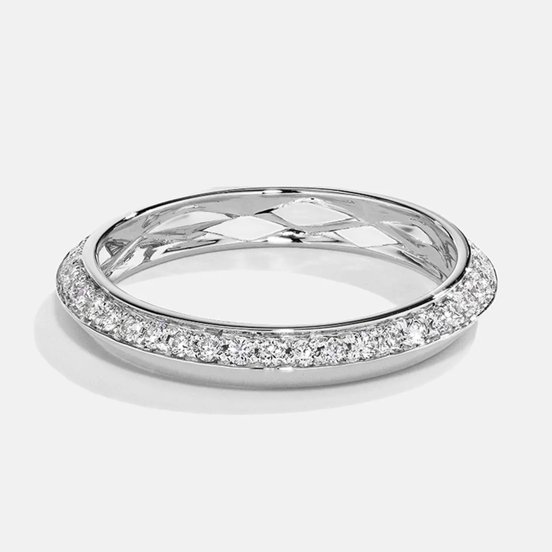 Ascent 3mm Pavé Diamond Bevel Band