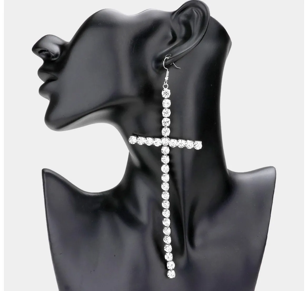 CROSS DROP EARRINGS