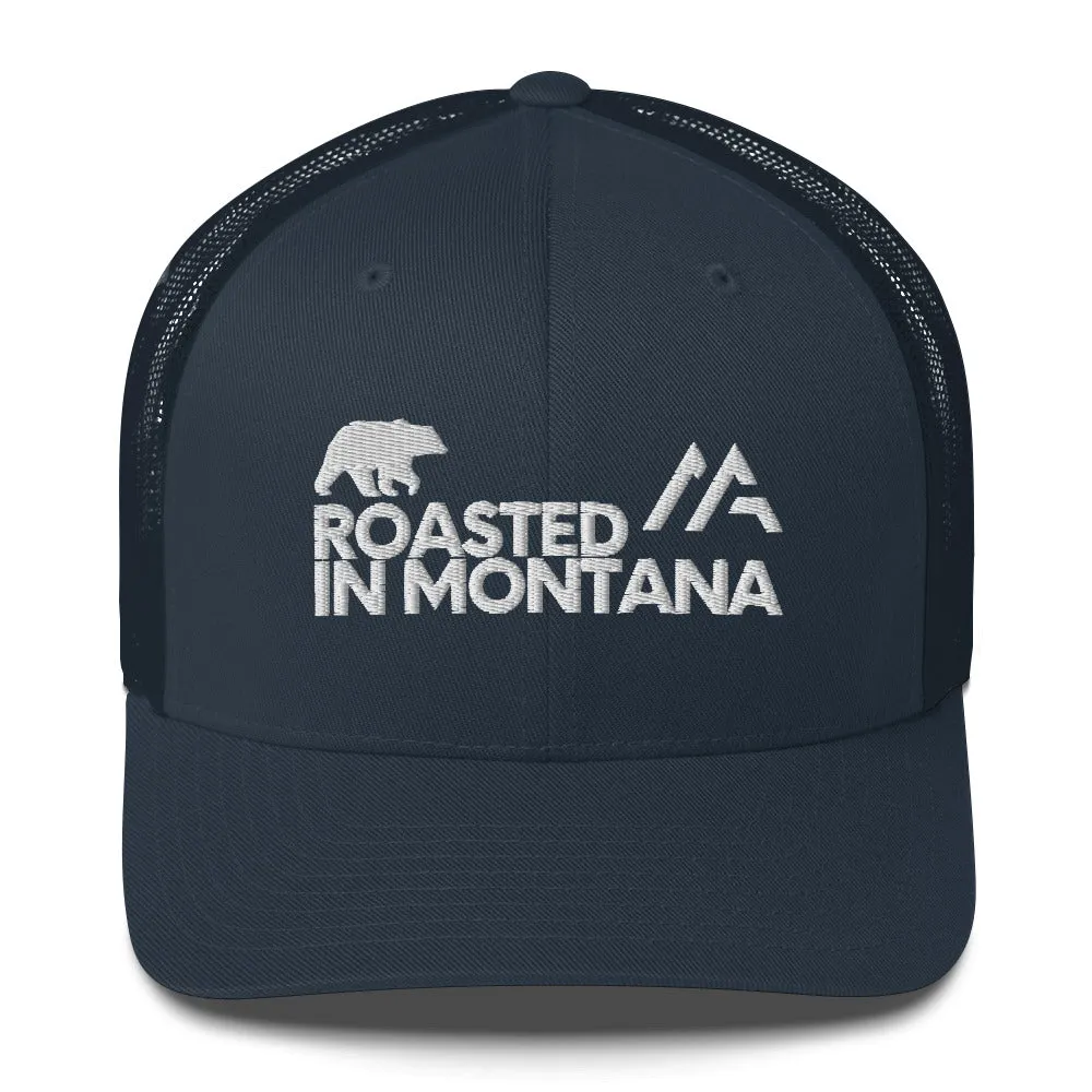 ROASTED IN MONTANA EMBLEM Trucker Cap