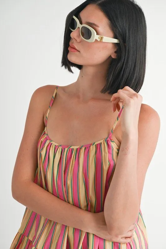 Striped Tiered Maxi Dress