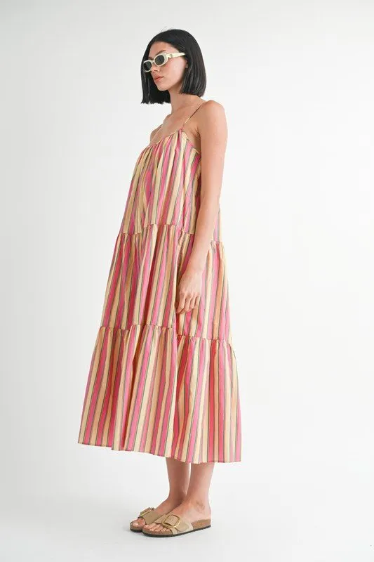 Striped Tiered Maxi Dress