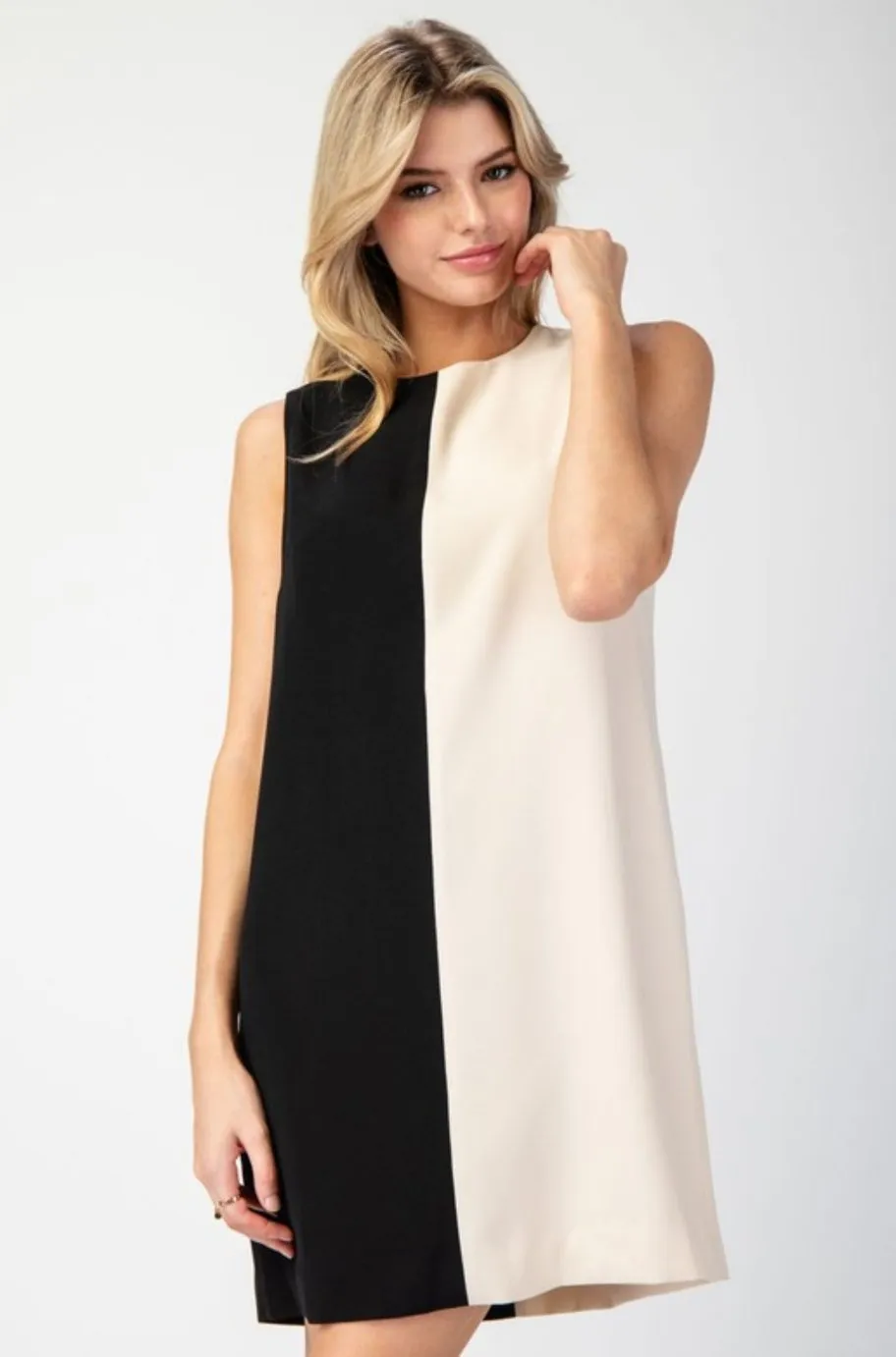 Sue Color Block Sleeveless Dress
