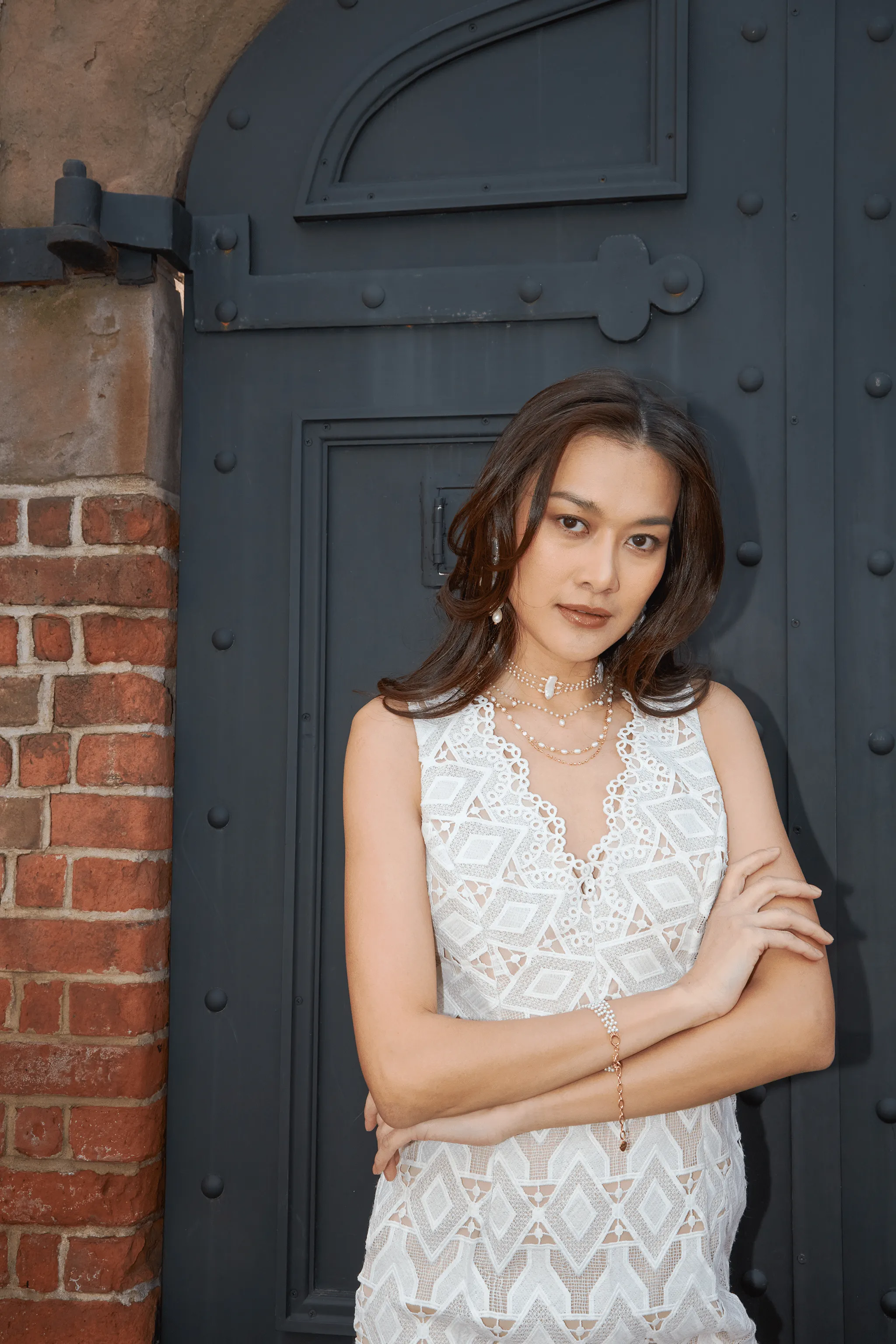 White Pearl Collar Statement Necklace